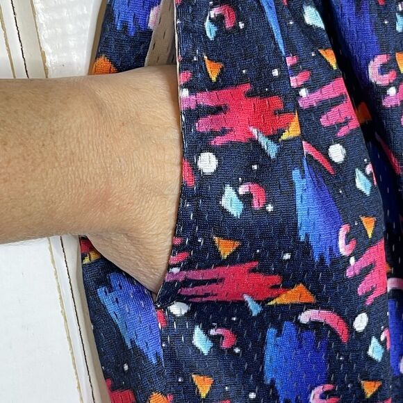 Inaka Power Shorts Mens Small Blue Pink Retro Print 5" Lightweight Stretch Mesh - Picture 7 of 9